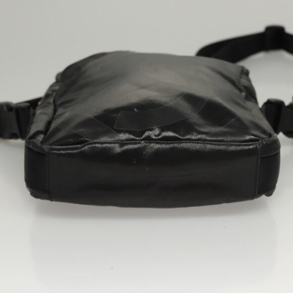 CHANEL Sports Shoulder Bag Coated Canvas Black CC Auth - Picture 6 of 16